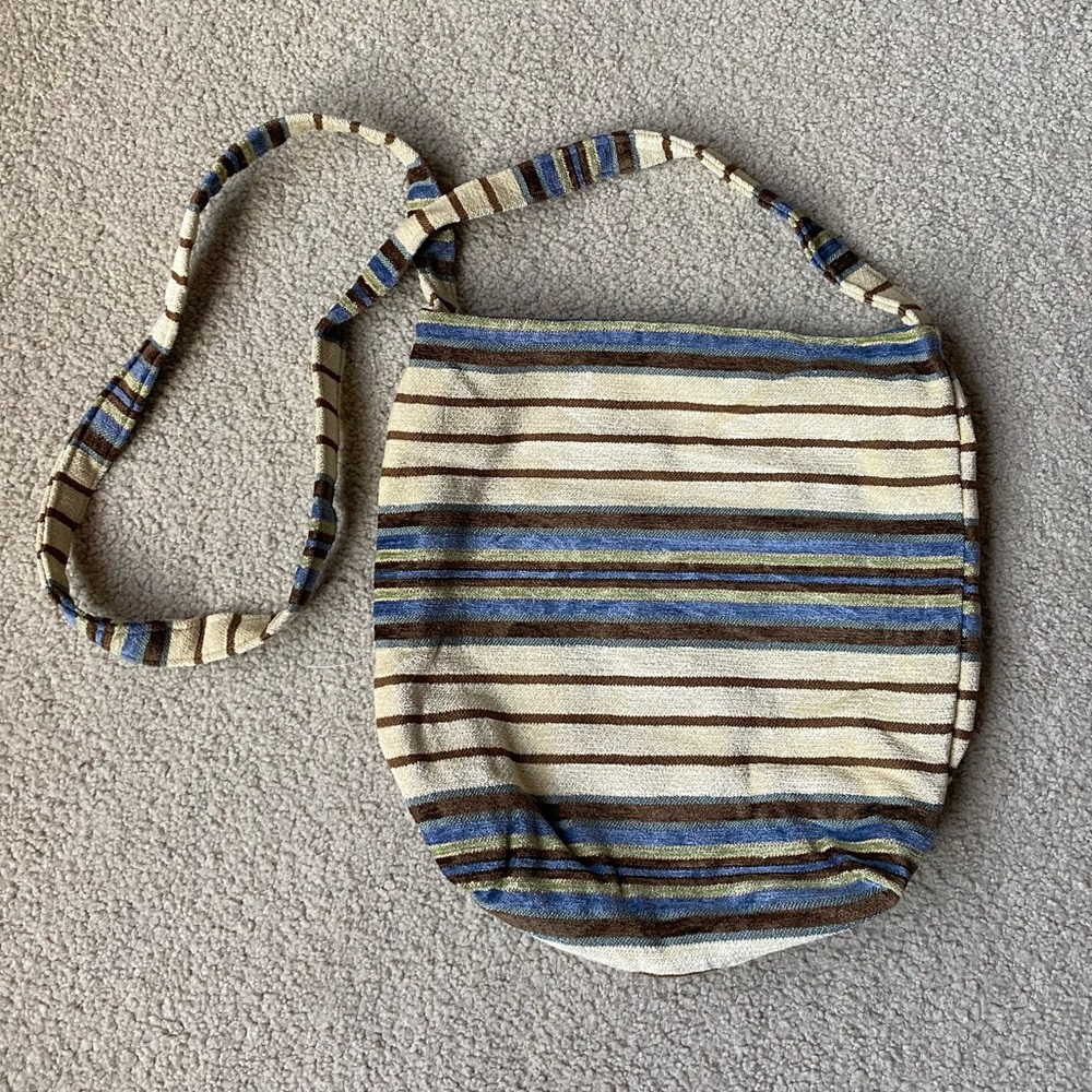 Vintage Thrifted Striped Crossbody Bag